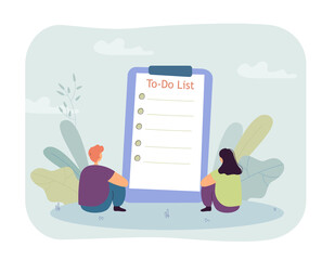 Poster - back view of students in front of to do list on clipboard. document with blank checklist or schedule