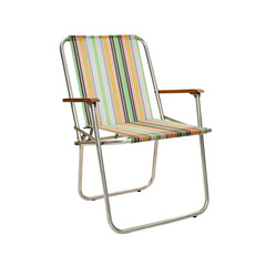 old fashioned deck chair on white background