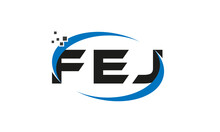 Dots Or Points Letter FEJ Technology Logo Designs Concept Vector Template Element
