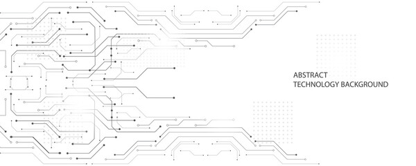 Grey white Abstract technology background, Hi tech digital connect, communication, high technology concept, science background
