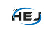 dots or points letter HEJ technology logo designs concept vector Template Element