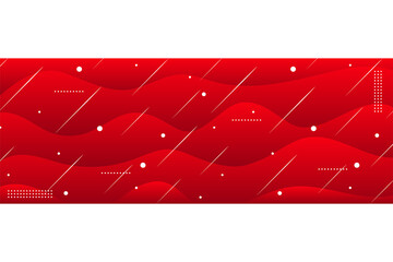 Poster - Red background, Abstract wave on fabric texture. Vector illustration. white design element. dot pattern