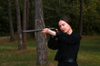 © Сергей Луговский - Woman with vintage shotgun in the forest