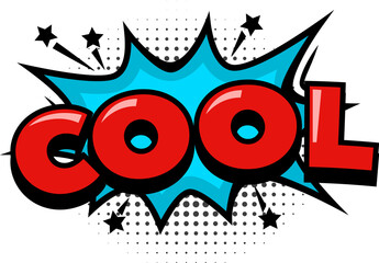 Poster - cool text for comics, pop art dotted. vector cool speech balloon for dialog and speak illustration
