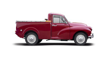 Classic British Pick-up Truck, Side View Isolated On White Background