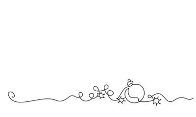 Wall Mural - Merry Christmas decoration. Continuous one line drawing art