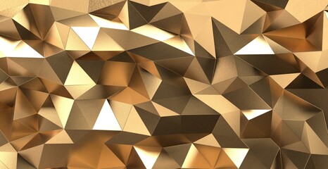 Poster - gold polygon geometric abstract background