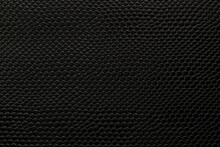 Black Snake Skin Cell Artificial Leather With Waves And Folds On PVC Base