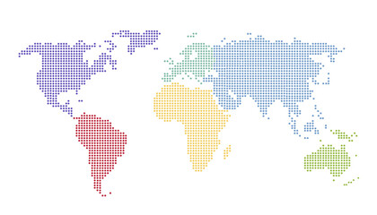 Wall Mural - Dotted color world map vector