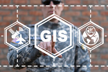Military Concept Of GIS. Geographic Information System Army Communication Technology.