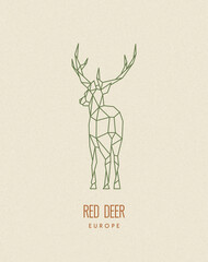 Poster - Polygon deer. Low poly animal. Geometric logo icon. Origami style