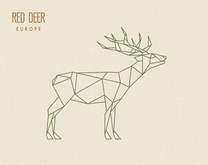 Poster - Polygon deer. Low poly animal. Geometric logo icon. Origami style