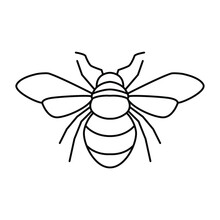 Sign Symbol Bee Clipart Black Line.