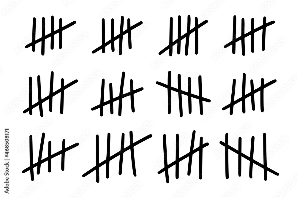 Stock-Vektorgrafik „Tally marks to count days in prison. Tally marks ...