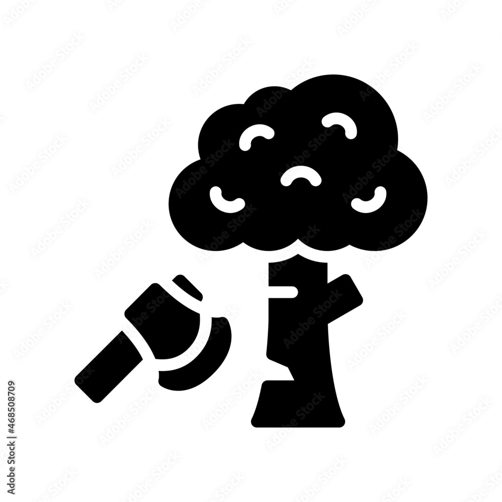 Deforestation Icon, Glyph style icon vector illustration, Suitable for ...