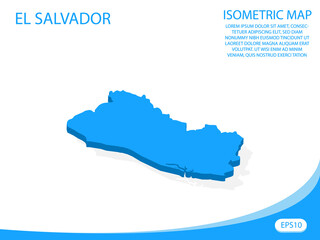 Wall Mural - Modern vector isometric of El Salvador blue map. elements white background for concept map easy to edit and customize. eps 10