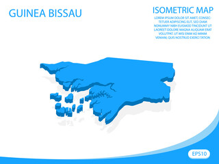 Naklejka na meble Modern vector isometric of Guinea Bissau blue map. elements white background for concept map easy to edit and customize. eps 10