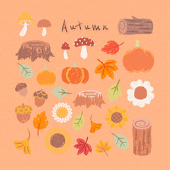 Wall Mural - Autumn design elements vector set