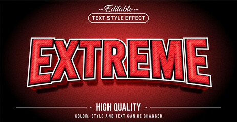 Poster - Editable text style effect - Red Extreme text style theme.