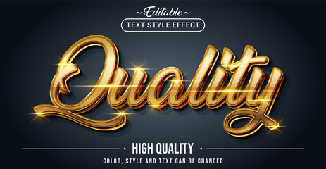 Editable text style effect - Golden Quality text style theme.