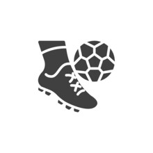 Foot Kicks A Soccer Ball Vector Icon