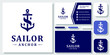 Initial Letter S Sailor Anchor Maritime Marine Ship Nautical Logo Design with Business Card Template