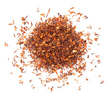 Rooibos Red Tea, Isolated On White Background. Traditional Herbal And Organic Tea. Top View.