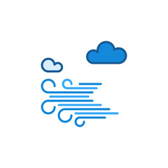 Clouds and Wind in Sky vector blue concept creative icon