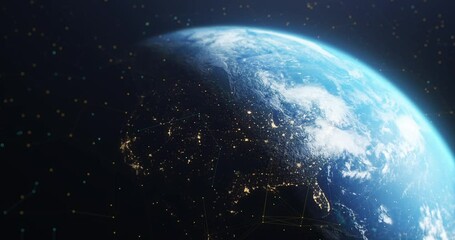 satellite network over planet earth