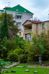 Wall Mural - Sochi, Russia, October 19, 2021. Typical urban architecture in historical part of the city