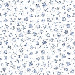 Poster - STEM Science vector seamless pattern - minimal background