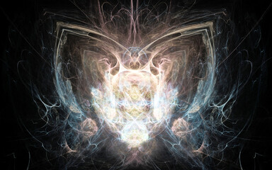 Aufkleber - digital illustration abstract image generated fractal background image wallpaper pattern of various geometric shapes and lines of various colors for computer graphics or web design