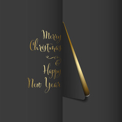 Wall Mural - vector merry christmas card with a triangle christmas tree made from paper