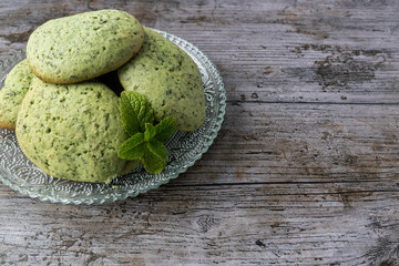 Wall Mural - Homemade mint and orange blossom cookies