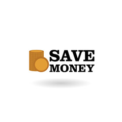 Canvas Print -  Save money icon with shadow