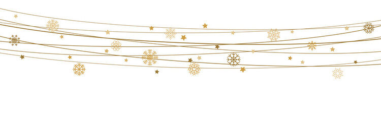 Wall Mural - snow flakes on strings background for christmas time