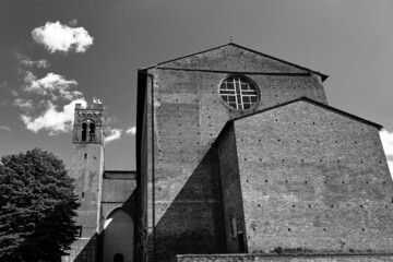 Wall Mural - Medieval stone fortified towers at night in Magliano in Tuscany