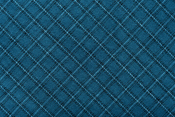fabric blue.checkered fabric. checkered pattern on fabric of different colors. material for clothing