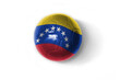 realistic football ball with colorfull national flag of venezuela on the white background.