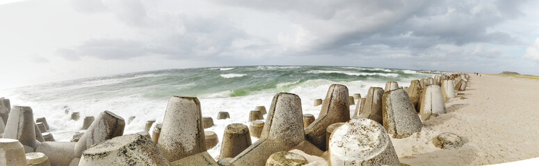 Wall Mural - Tetrapods at Hoernum, Sylt, Germany, Europe