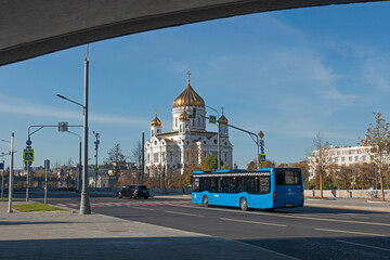 Wall Mural - View of the Cathedral of Christ the Savior in Moscow from the Bolshoi Kamenny Bridge