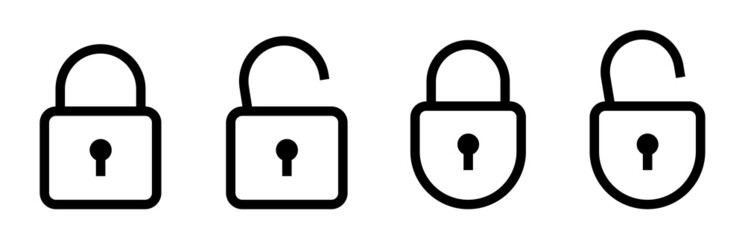 Poster - lock icon set isolated. vector