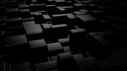 Background of Animated Cubes. Abstract motion, loop, two color, 3d rendering, 4k resolution
