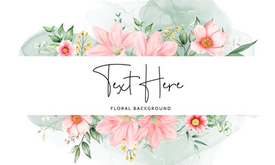  romantic floral watercolor background template
