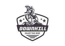 Extreme Downhill Mountain Bike Logo Illustration Design