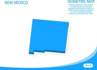 Wall Mural - Modern vector isometric of New Mexico blue map. elements white background for concept map easy to edit and customize. eps 10