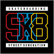 Simple design skateboarding sk8 typography tshirt design premium vector illustration