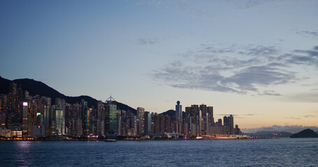Fototapete - Hong Kong city at night