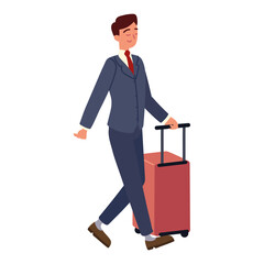 Canvas Print - businessman holding suitcase