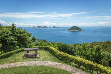 Bright day in picnic area of Tai Au Mun, the Clear Water Bay Country Park, Hong Kong